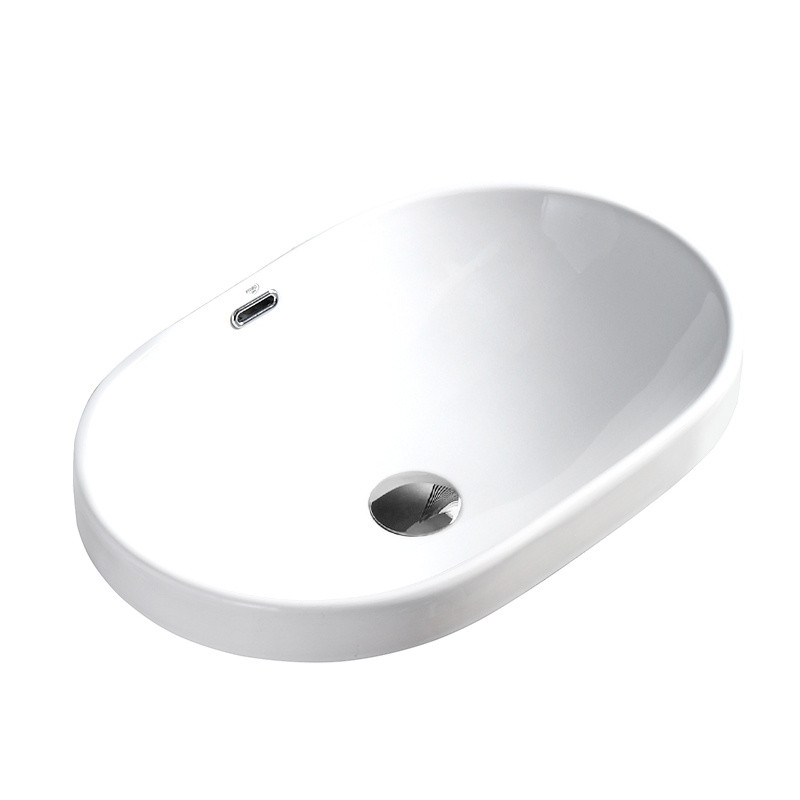 UMYWALKA NABLATOWA CERAMICZNA OWALNA NEL-WH-590 BIAŁA NEL-WH-590