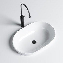 UMYWALKA NABLATOWA CERAMICZNA OWALNA NEL-WH-590 BIAŁA NEL-WH-590