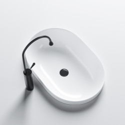 UMYWALKA NABLATOWA CERAMICZNA OWALNA NEL-WH-590 BIAŁA NEL-WH-590