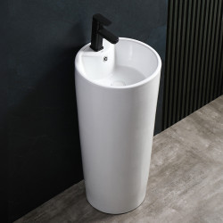UMYWALKA WOLNOSTOJĄCA CERAMICZNA OWALNA LINO-WH-400 BIAŁA LINO-WH-400