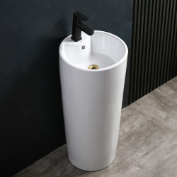 UMYWALKA WOLNOSTOJĄCA CERAMICZNA OWALNA LINO-WH-400 BIAŁA LINO-WH-400