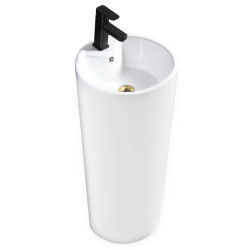 UMYWALKA WOLNOSTOJĄCA CERAMICZNA OWALNA LINO-WH-400 BIAŁA LINO-WH-400