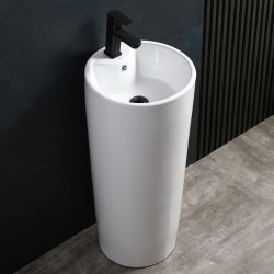 UMYWALKA WOLNOSTOJĄCA CERAMICZNA OWALNA LINO-WH-400 BIAŁA LINO-WH-400