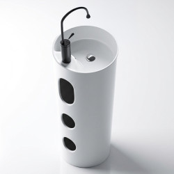 UMYWALKA WOLNOSTOJĄCA CERAMICZNA OWALNA LINO-WH-400 BIAŁA LINO-WH-400