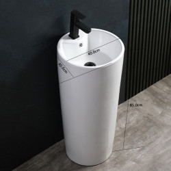UMYWALKA WOLNOSTOJĄCA CERAMICZNA OWALNA LINO-WH-400 BIAŁA LINO-WH-400