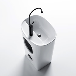 UMYWALKA WOLNOSTOJĄCA CERAMICZNA PROSTOKĄTNA CLARO-WH-490 BIAŁA CLARO-WH-490