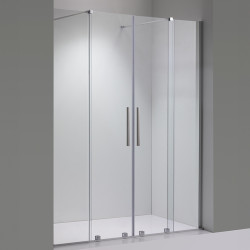 DRZWI PRYSZNICOWE PODWÓJNE ASTRA-CH-DUO-150 CHROM 150 CM 8 MM ASTRA-CH-DUO-150