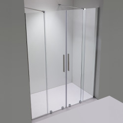DRZWI PRYSZNICOWE PODWÓJNE ASTRA-CH-DUO-150 CHROM 150 CM 8 MM ASTRA-CH-DUO-150