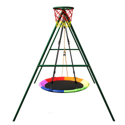 HUŚTAWKA OGRODOWA PIXI 2W1 DLA DZIECI BOCIANIE GNIAZDO 100CM ZE STELAŻEM PIXI-MIX