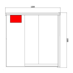 SAUNA FIŃSKA WYSOKOTEMPERATUROWA Z PIECEM LARK1-WD /HARVIA 3,5KW 1-2 OSOBOWA 120x120 CM