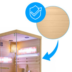 SAUNA FIŃSKA WYSOKOTEMPERATUROWA Z PIECEM LARK1-WD /HARVIA 3,5KW 1-2 OSOBOWA 120x120 CM