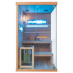 SAUNA FIŃSKA WYSOKOTEMPERATUROWA Z PIECEM LARK1-WD /HARVIA 3,5KW 1-2 OSOBOWA 120x120 CM