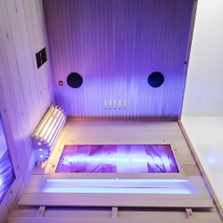 SAUNA FIŃSKA WYSOKOTEMPERATUROWA Z PIECEM LARK1-WD /HARVIA 3,5KW 1-2 OSOBOWA 120x120 CM