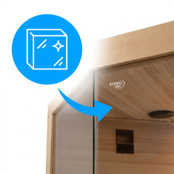SAUNA FIŃSKA WYSOKOTEMPERATUROWA Z PIECEM LARK2-WD/HARVIA 3,5KW 1-2 OSOBOWA 120x120 CM