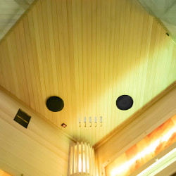SAUNA FIŃSKA WYSOKOTEMPERATUROWA Z PIECEM LARK2-WD/HARVIA 3,5KW 1-2 OSOBOWA 120x120 CM