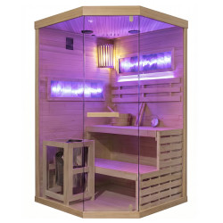 SAUNA FIŃSKA WYSOKOTEMPERATUROWA Z PIECEM LARK2-WD/HARVIA 3,5KW 1-2 OSOBOWA 120x120 CM