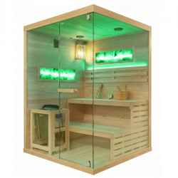 SAUNA FIŃSKA WYSOKOTEMPERATUROWA Z PIECEM LARK3-WD/HARVIA 4,5KW 3-4 OSOBOWA 140x150 CM