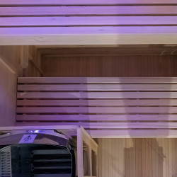 SAUNA FIŃSKA WYSOKOTEMPERATUROWA Z PIECEM LARK3-WD/HARVIA 4,5KW 3-4 OSOBOWA 140x150 CM