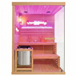 SAUNA FIŃSKA WYSOKOTEMPERATUROWA Z PIECEM LARK3-WD/HARVIA 4,5KW 3-4 OSOBOWA 140x150 CM