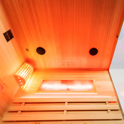 SAUNA FIŃSKA WYSOKOTEMPERATUROWA Z PIECEM LARK3-WD/HARVIA 4,5KW 3-4 OSOBOWA 140x150 CM