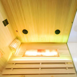 SAUNA FIŃSKA WYSOKOTEMPERATUROWA Z PIECEM LARK3-WD/HARVIA 4,5KW 3-4 OSOBOWA 140x150 CM
