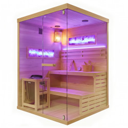 SAUNA FIŃSKA WYSOKOTEMPERATUROWA Z PIECEM LARK3-WD/HARVIA 4,5KW 3-4 OSOBOWA 140x150 CM