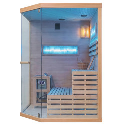 SAUNA FIŃSKA WYSOKOTEMPERATUROWA Z PIECEM LARK4-WD/HARVIA 6KW 4-5 OSOBOWA 150x150 CM