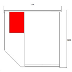 SAUNA FIŃSKA WYSOKOTEMPERATUROWA Z PIECEM LARK4-WD/HARVIA 6KW 4-5 OSOBOWA 150x150 CM