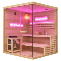 SAUNA FIŃSKA WYSOKOTEMPERATUROWA Z PIECEM LARK5-WD/HARVIA 6KW 4-5 OSOBOWA 180x160 CM