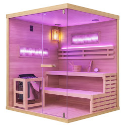 SAUNA FIŃSKA WYSOKOTEMPERATUROWA Z PIECEM LARK5-WD/HARVIA 6KW 4-5 OSOBOWA 180x160 CM