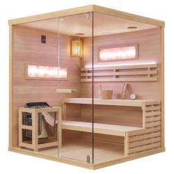 SAUNA FIŃSKA WYSOKOTEMPERATUROWA Z PIECEM LARK5-WD/HARVIA 6KW 4-5 OSOBOWA 180x160 CM