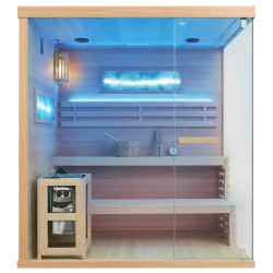SAUNA FIŃSKA WYSOKOTEMPERATUROWA Z PIECEM LARK5-WD/HARVIA 6KW 4-5 OSOBOWA 180x160 CM
