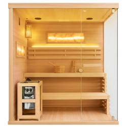 SAUNA FIŃSKA WYSOKOTEMPERATUROWA Z PIECEM LARK5-WD/HARVIA 6KW 4-5 OSOBOWA 180x160 CM