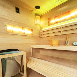 SAUNA FIŃSKA WYSOKOTEMPERATUROWA Z PIECEM LARK5-WD/HARVIA 6KW 4-5 OSOBOWA 180x160 CM