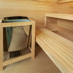 SAUNA FIŃSKA WYSOKOTEMPERATUROWA Z PIECEM LARK5-WD/HARVIA 6KW 4-5 OSOBOWA 180x160 CM