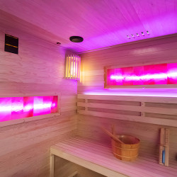 SAUNA FIŃSKA WYSOKOTEMPERATUROWA Z PIECEM LARK5-WD/HARVIA 6KW 4-5 OSOBOWA 180x160 CM