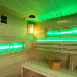 SAUNA FIŃSKA WYSOKOTEMPERATUROWA Z PIECEM LARK5-WD/HARVIA 6KW 4-5 OSOBOWA 180x160 CM