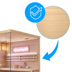 SAUNA FIŃSKA WYSOKOTEMPERATUROWA Z PIECEM LARK5-WD/HARVIA 6KW 4-5 OSOBOWA 180x160 CM