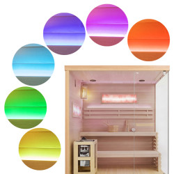 SAUNA FIŃSKA WYSOKOTEMPERATUROWA Z PIECEM LARK5-WD/HARVIA 6KW 4-5 OSOBOWA 180x160 CM