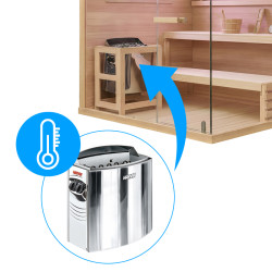 SAUNA FIŃSKA WYSOKOTEMPERATUROWA Z PIECEM LARK5-WD/HARVIA 6KW 4-5 OSOBOWA 180x160 CM