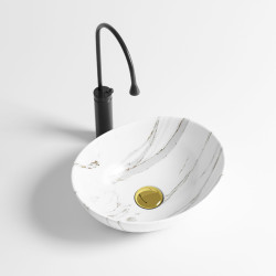 UMYWALKA NABLATOWA CERAMICZNA MARMUROWA OWALNA LUMO-MAR1-340
