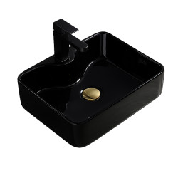 UMYWALKA NABLATOWA CERAMICZNA PROSTOKĄTNA ELISE-BL-480 CZARNY POŁYSK ELISE-BL-480