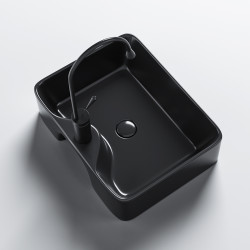 UMYWALKA NABLATOWA CERAMICZNA PROSTOKĄTNA ELISE-BL-480 CZARNY POŁYSK ELISE-BL-480