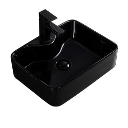 UMYWALKA NABLATOWA CERAMICZNA PROSTOKĄTNA ELISE-BL-480 CZARNY POŁYSK ELISE-BL-480