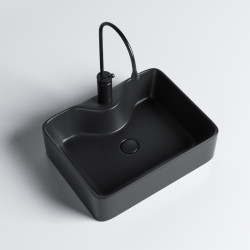 UMYWALKA NABLATOWA CERAMICZNA PROSTOKĄTNA ELISE-MTB-480 CZARNY MAT ELISE-MTB-480