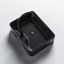 UMYWALKA NABLATOWA CERAMICZNA PROSTOKĄTNA ELISE-MTB-480 CZARNY MAT ELISE-MTB-480