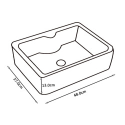 UMYWALKA NABLATOWA CERAMICZNA PROSTOKĄTNA ELISE-MTB-480 CZARNY MAT ELISE-MTB-480