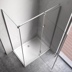 KABINA PRYSZNICOWA PROSTOKĄTNA ZES-KZ02B-100X80 CHROM 100x80 CM