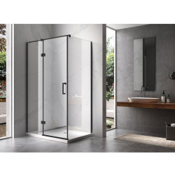 KABINA PRYSZNICOWA PROSTOKĄTNA ZES-KZ02D-BL-120X80 CZARNA 120x80 CM