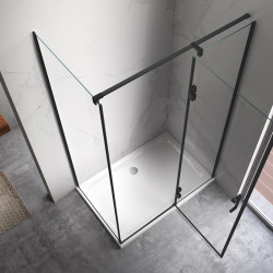KABINA PRYSZNICOWA PROSTOKĄTNA ZES-KZ02D-BL-120X80 CZARNA 120x80 CM